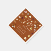 Serviette En Papier Tomber Dans L'Amour Brûlé Fête des mariées Boho Or (Coin)