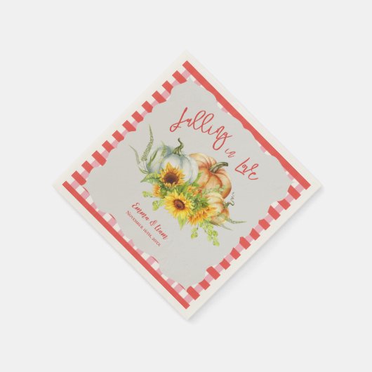 Serviette En Papier Tomber dans l'amour Citrouille Mariage de automne (Coin)