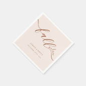 Serviette En Papier Tomber dans l'amour Élégant Mariage en terre cuite (Coin)