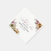 Serviette En Papier Tomber dans l'amour Fête des mariées florale (Coin)