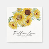 Serviette En Papier Tomber dans l'amour Fête des mariées tournesol (Devant)