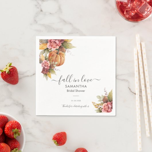 Serviette En Papier Tomber dans l'amour Feuilles d'automne Fête des ma (En situation)