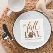Serviette En Papier Tomber dans l'amour | Fiançailles Mariage d'automn