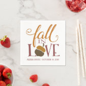 Serviette En Papier Tomber dans l'amour | Fiançailles Mariage d'automn (En situation)