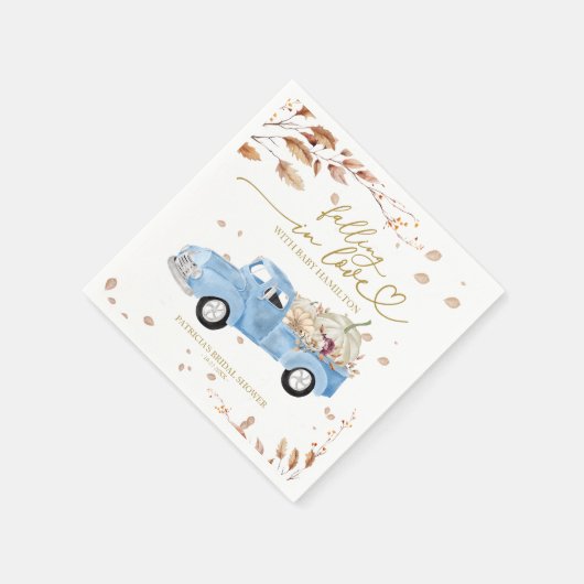 Serviette En Papier Tomber dans l'amour garçon Baby shower d'automne (Coin)