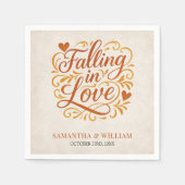 Serviette En Papier Tomber dans l'amour Mariage d'automne moderne (Devant)