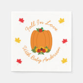 Serviette En Papier Tomber dans le Baby shower de l'amour (Devant)