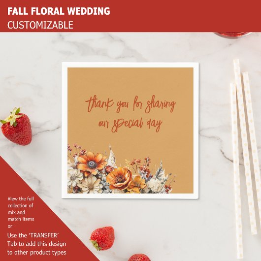SERVIETTE EN PAPIER TOMBER FLORAL