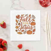 Serviette En Papier Tomber Pour Jésus Automne Citrouille Foi Chrétienn (En situation)