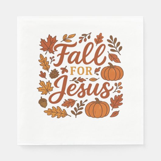 Serviette En Papier Tomber Pour Jésus Automne Citrouille Foi Chrétienn (Devant)