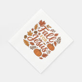 Serviette En Papier Tomber Pour Jésus Automne Citrouille Foi Chrétienn (Coin)