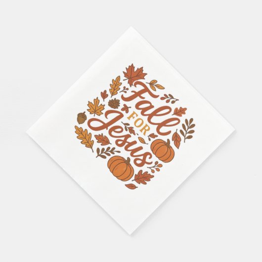 Serviette En Papier Tomber Pour Jésus Automne Citrouille Foi Chrétienn (Coin)