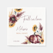 Serviette En Papier Tombez amoureux boho citrouille tournesol enterrem (Devant)