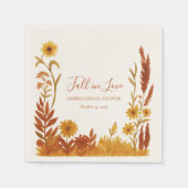 Serviette En Papier "Tombez amoureux" douche de mariée aquarelle flora (Devant)