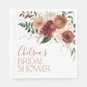 Serviette En Papier Tombez amoureux Fête de mariage Florale (Devant)