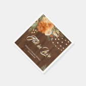 Serviette En Papier Tombez amoureux Fleurs d'automne rustiques Baby Sh (Coin)