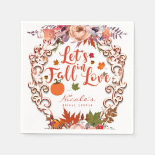 Serviette En Papier Tombez amoureux Mariage floral automnal