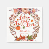 Serviette En Papier Tombons dans l'amour Automne Floral Mariage (Devant)