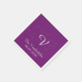 Serviette En Papier tonalité d'oignon sur ton Mariage de monogramme (Coin)