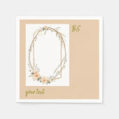 Serviette En Papier tonalité pêche douce rustique minimum monogramme f (Devant)