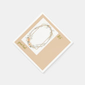 Serviette En Papier tonalité pêche douce rustique minimum monogramme f (Coin)