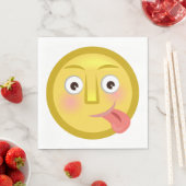Serviette En Papier Tongue Out Emoji Funny Goofy Face (En situation)