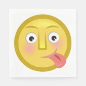 Serviette En Papier Tongue Out Emoji Funny Goofy Face (Devant)