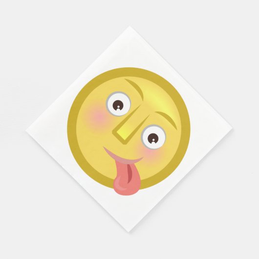 Serviette En Papier Tongue Out Emoji Funny Goofy Face (Coin)