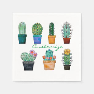 Serviette En Papier Tonnerre-Cove des Plantes de Cactus agrafés