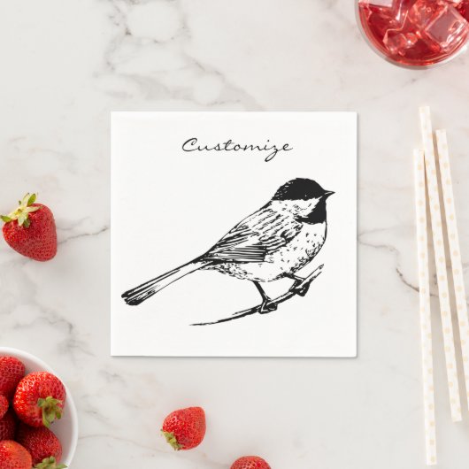 Serviette En Papier Tonnerre de chickadee à calotte noire (En situation)