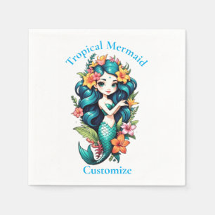 Serviette En Papier Tonnerre de sirène tropicale