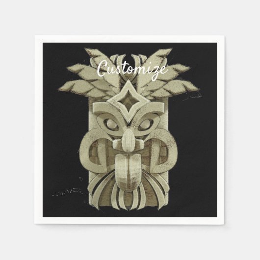 Serviette En Papier Tonnerre sculpté Tiki (Devant)