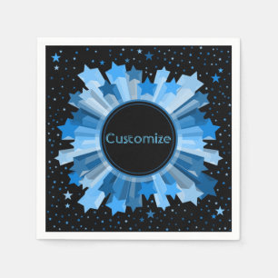 Serviette En Papier Tons Bleu Starburst Party Napkins