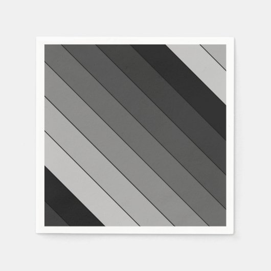 Serviette En Papier Tons de Gris Motif Élégant (Devant)