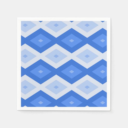 Serviette En Papier Tons de motif de diamant bleu (Devant)