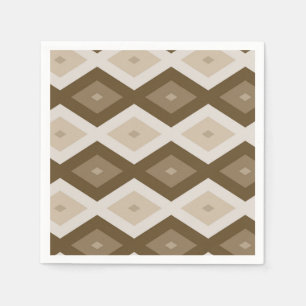 Serviette En Papier Tons de motif diamant brun