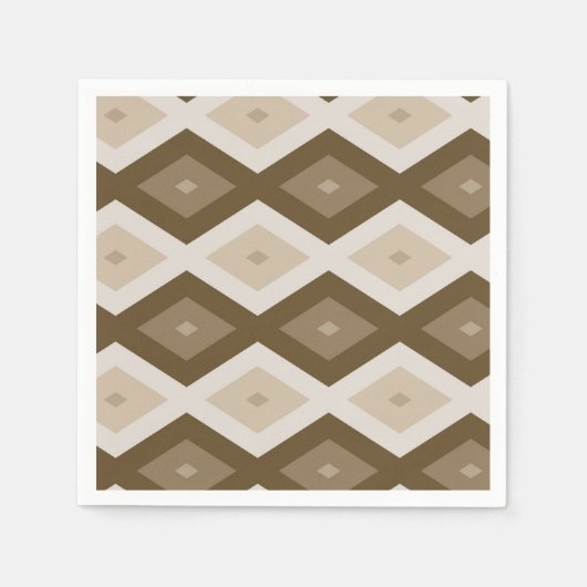 Serviette En Papier Tons de motif diamant brun (Devant)