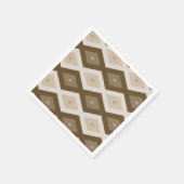 Serviette En Papier Tons de motif diamant brun (Coin)