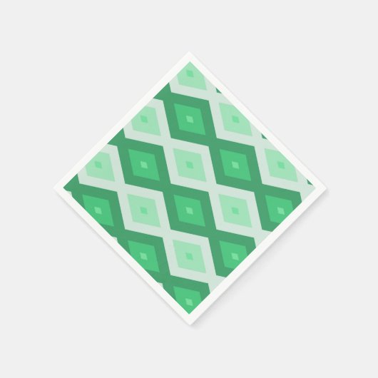 Serviette En Papier Tons de motif diamant vert (Coin)