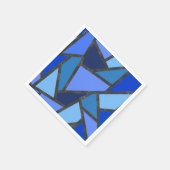 Serviette En Papier Tons de motif en vitrail bleu (Coin)