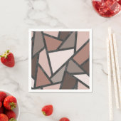 Serviette En Papier Tons de motif en vitrail marron (En situation)