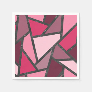 Serviette En Papier Tons de motif en vitrail rose