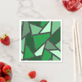 Serviette En Papier Tons de motif en vitrail vert (En situation)