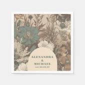 Serviette En Papier Tons de terre doux et muet Fleur sauvage Mariage (Devant)