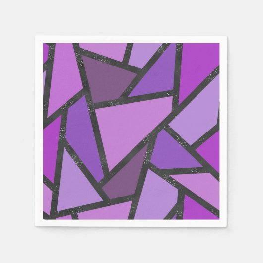 Serviette En Papier Tons de vitrail violet motif (Devant)
