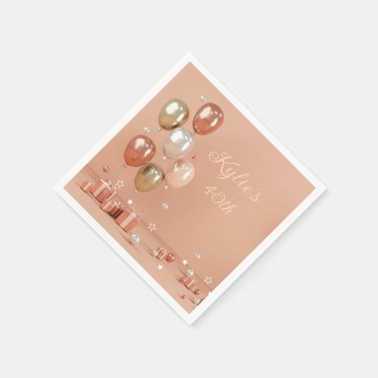 Serviette En Papier Tons des ballons roses 40e (Coin)