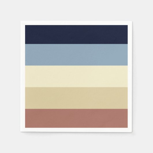 Serviette En Papier Tons et bleus de la Terre (Devant)