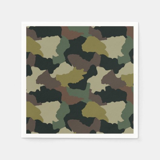 Serviette En Papier Tons Terre Camouflage Brown vert (Devant)