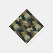 Serviette En Papier Tons Terre Camouflage Brown vert (Coin)