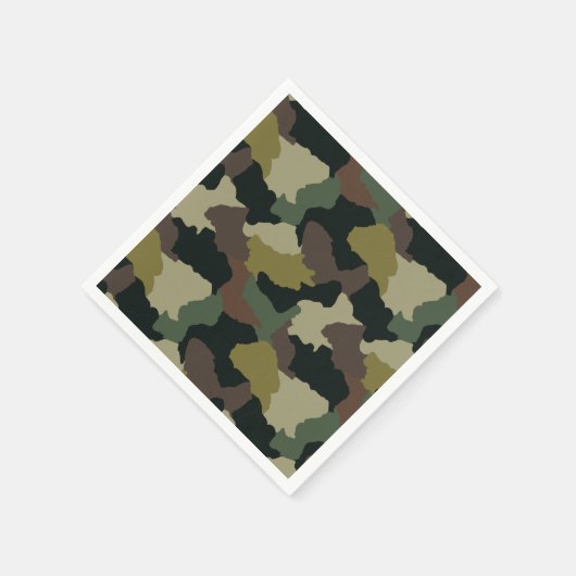 Serviette En Papier Tons Terre Camouflage Brown vert (Coin)